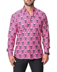 Maceoo - Fibonacci Skull Sonic Regular Fit Cotton Blend Button-Up Shirt - Lyst