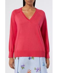 Marina Rinaldi - Rita V-Neck Cotton Blend Sweater - Lyst