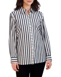 Foxcroft - Stripe Boyfriend Button-up Shirt - Lyst