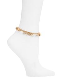 Open Edit - Set Of 2 Two Tone Chain Link Anklets - Lyst
