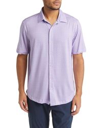 Johnston & Murphy - Xc4® Geo Print Performance Short Sleeve Button-up Shirt - Lyst