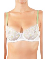 Huit - Dance Des Fleurs Embroidered Mesh Underwire Bra - Lyst