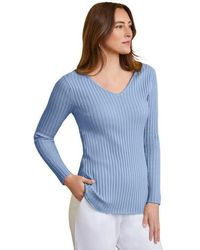Jessica London - V-Neck Ribbed Sweater - Lyst