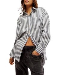 Free People - Freddie Stripe Oversize Button-up Shirt - Lyst
