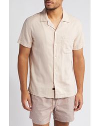 Rails - Waimea Regular Fit Geometric Print Short Sleeve Linen Blend Button-up Camp Shirt - Lyst