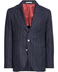 Brunello Cucinelli - Chalk Stripe Linen Suit - Lyst