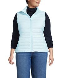 Lands' End - Plus Size Wanderweight Packable Down Vest - Lyst
