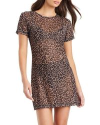 Sanctuary - Crewneck Sheer Mesh Cover-Up Minidress - Lyst