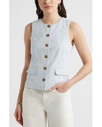 Caslon - Front Button Vest - Lyst