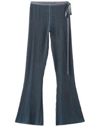 Mango - Ribbed Flare Leg Pants - Lyst