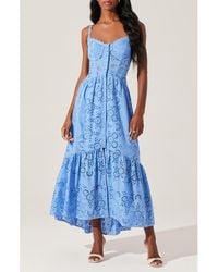Astr - Yamila Cotton Eyelet High-Low Dress - Lyst