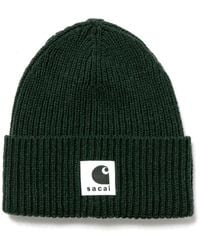 Sacai - Carhartt Wip Rib Wool & Nylon Logo Beanie - Lyst