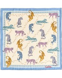 Lost Pattern - Neon Tigers Silk Pocket Square - Lyst