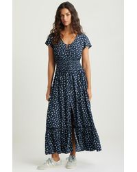 Treasure & Bond - Print Smocked Waist Ruffle Hem Maxi Dress - Lyst