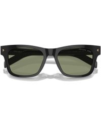 Prada - 55mm Polarized Rectangular Sunglasses - Lyst