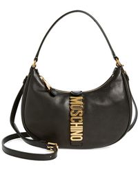 Moschino - Logo Belt Leather Shoulder Bag - Lyst