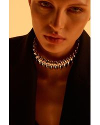 Mango - X Kaia Gerber Ridge Embossed Choker Necklace - Lyst