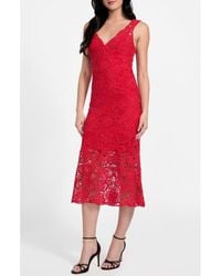 Guess - Rosalia Floral Lace Midi Dress - Lyst
