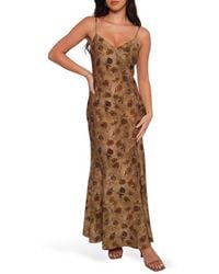 Petal & Pup - Fia Floral Print Chiffon Maxi Dress - Lyst
