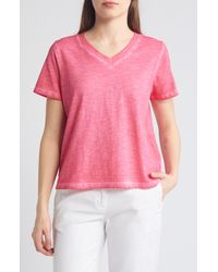 Eileen Fisher - V-neck Organic Cotton T-shirt - Lyst