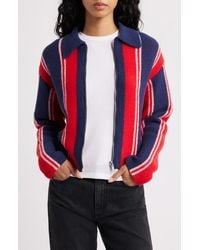 Damson Madder - Bibi Stripe Reversible Wool Blend Cardigan - Lyst