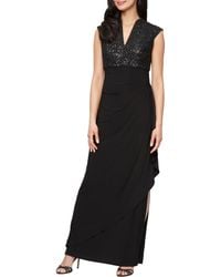 Alex Evenings - Sequin Corded Lace Bodice Empire Waist Gown - Lyst