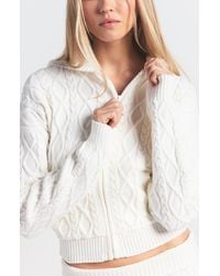 Skims - Sweater Knit Shrunken Zip-Up Hoodie - Lyst