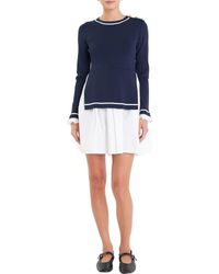 English Factory - Mixed Media Long Sleeve Minidress - Lyst