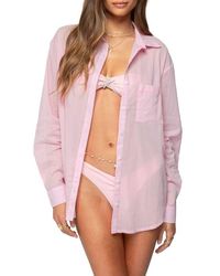 Edikted - Kellen Oversize Cotton Button-Up Shirt - Lyst