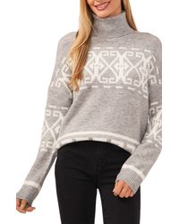 Cece - Fair Isle Turtleneck Sweater - Lyst