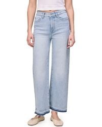 WARP+WEFT - Icn Release Hem High Waist Ankle Wide Leg Jeans - Lyst