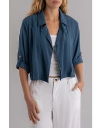 Kut From The Kloth - Nadine Crop Open Front Linen Blend Jacket - Lyst