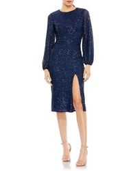 Ieena for Mac Duggal - Sequin Long Sleeve Cocktail Dress - Lyst
