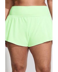 Lands' End - Plus Size 3 Pinchless Flutter Swim Short With Panty - Lyst