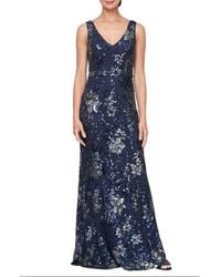 Alex Evenings - Sequin Floral A-Line Gown - Lyst