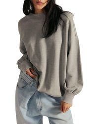 Free People - Palm Springs Mock Neck Cotton Fleece Sweatshirt - Lyst