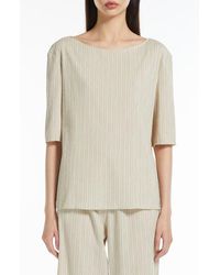 MM by Max Mara - Caraibi Textured Cotton Blend Top - Lyst