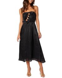 Petal & Pup - Mila Strapless Bow Cutout Midi Dress - Lyst