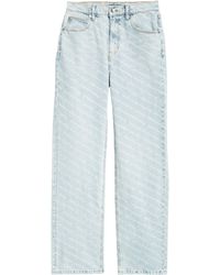 Alexander Wang - Logo Stripe High Waist Relaxed Fit Straight Leg Jeans - Lyst