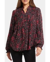 NYDJ - Pleated Yoke Long Sleeve Peasant Blouse - Lyst