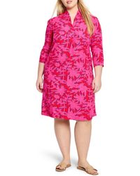 NIC+ZOE - Clashy Petals Ruffle Up Long Sleeve A-Line Dress - Lyst
