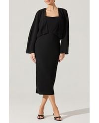 Astr - Long Sleeve Shrug & Ribbed Sweater Dress Set - Lyst