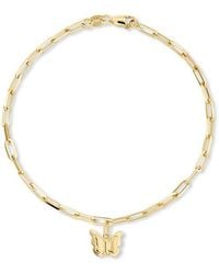 DEVATA - Butterfly Charm With Paperclip Chain Bracelet - Lyst