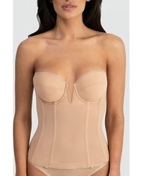 Dominique Intimates - Vivienne Convertible Strapless V Wire Longline Corset Bra - Lyst