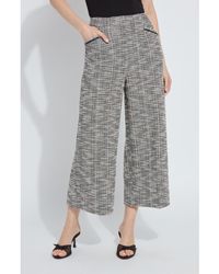 Lyssé - High Waist Ankle Palazzo Stretch Tweed Pants - Lyst