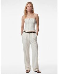 Koton - Striped Strapless Silk Blend Corset Top - Lyst