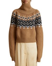 Khaite - Amaris Fair Isle Cashmere Blend Turtleneck Sweater - Lyst