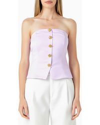 Endless Rose - Strapless Button-up Top - Lyst