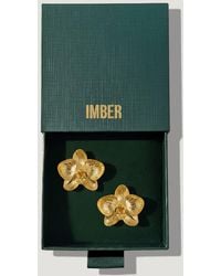 IMBER - Orchid Flower Statement Stud Earrings - Lyst