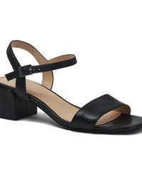 Lands' End - Essential Leather Block Heel Sandals - Lyst
